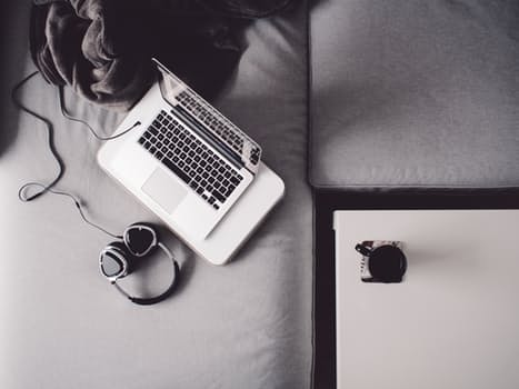 Computer and headphones